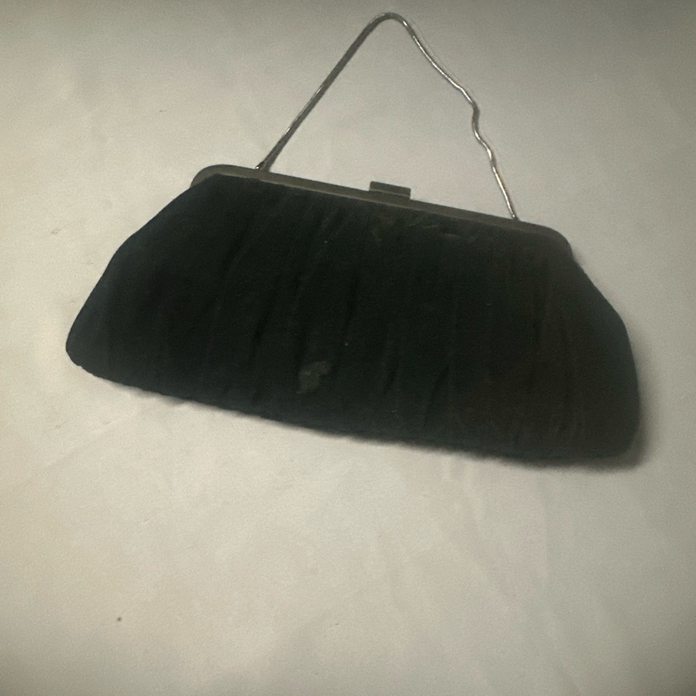 Mary Kay Evening  Blk Velvet Pink Lined Convertible Clutch Purse Satchel Handbag